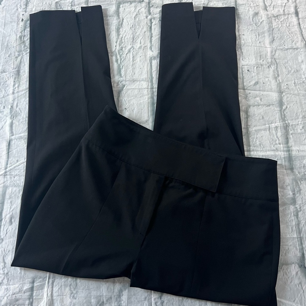 Veronica Beard High Rise Trouser Pant Crop Split Hem Black